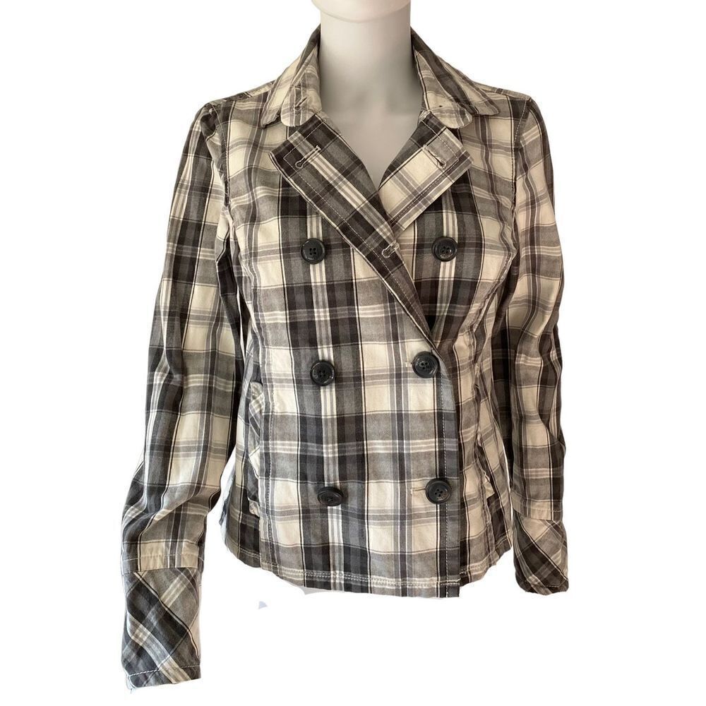 Aeropostal Women’s Cotton Plaid Double-breasted Jacket, Excellent condition, SzM